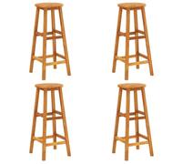 vidaXL 4X Tabourets de Bar Chaises de Bistrot Tabourets de Pub Tabourets de Patio Chaises de Jardin Terrasse Extérieur Bois d'Acacia Solide