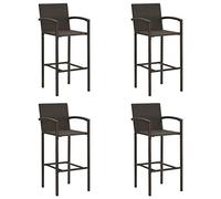 vidaXL 4X Tabourets de Bar Fauteuils de Comptoir Sièges de Pub Tabourets de Comptoir Fauteuils de Pub Sièges de Bistro Marron Résine Tressée