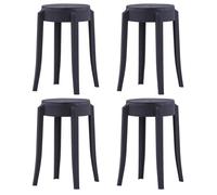 vidaXL 4x Tabourets empilables – Salle à manger/Cuisine/Bar Noir 247278