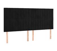 Vidaxl Têtes De Lit 4 Pcs Noir 80x5x78/88 Cm Velours Noir