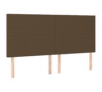 vidaXL 4X Têtes de Lit Meubles de Chambre à Coucher Accessoires de Lit Simple Têtes de Cadre de Lit Intérieur Marron Foncé 80x5x78/88 cm Tissu