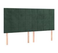 Vidaxl Têtes De Lit 4 Pcs Vert Foncé 90x5x78/88 Cm Velours Vert