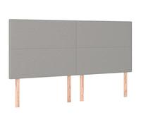 vidaXL 4X Têtes de Lit Meubles de Chambre à Coucher Accessoires de Lit Simple Têtes de Cadre de Lit Intérieur Gris Clair 90x5x78/88 cm Tissu
