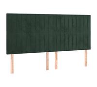Hoofdborden 4 st 80x5x78/88 cm fluweel donkergroen3116627
