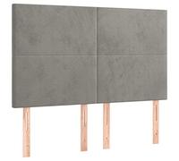 Vidaxl Têtes De Lit 4 Pcs Gris Clair 72x5x78/88 Cm Velours Gris