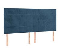 Vidaxl Têtes De Lit 4 Pcs Bleu Foncé 100x5x78/88 Cm Velours Bleu