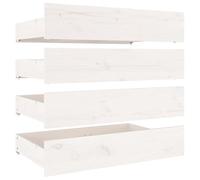 vidaXL 4X Tiroirs de Lit Accessoire de Chambre à Coucher Tiroirs de Rangement Unité de Rangement de Lit Intérieur Blanc Bois de Pin Massif