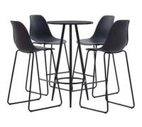 Vidaxl Ensemble De Bar 5 Pcs Plastique Noir Noir