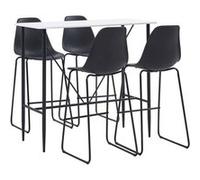 Ensemble de Bar 5 pcs Plastique Noir Mobilier Comptoir Bistrot Jardin vidaXL