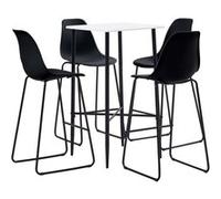 Ensemble de Bar 5 pcs Plastique Noir Mobilier Jardin Comptoir Bistrot vidaXL