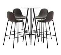 vidaXL Ensemble de bar 3051134 – Table et chaises 5 pièces tissu gris foncé