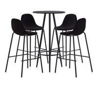 Ensemble De Bar 5 Pcs Tissu Noir Noir