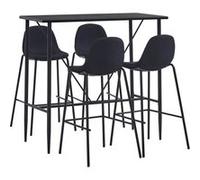 vidaXL 5-delige Barset stof zwart3051297 Noir G