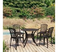 vidaXL 5-delige Bistroset gietaluminium bronskleurig3070610 Bronze G