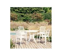 vidaXL 5-delige Bistroset gietaluminium wit3070609 Blanc G
