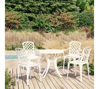 vidaXL 5-delige Bistroset gietaluminium wit3070609