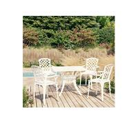 vidaXL 5-delige Bistroset gietaluminium wit3070615 Blanc G