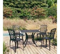 vidaXL 5-delige Bistroset gietaluminium zwart3070614 Noir G