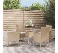 Ensemble de Bistro de Jardin avec Coussins Patio Terrasse Résine Tressée vidaXL