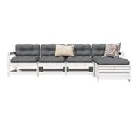 Vidaxl Salon De Jardin 5 Pcs Blanc Bois Massif De Pin