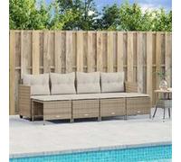 5-delige Loungeset met kussens poly rattan beige3261537