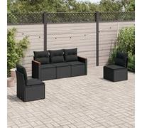 Vidaxl Salon De Jardin 5 Pcs Avec Coussins Noir Résine Tressée
