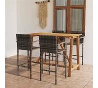 vidaXL 5-delige Tuinbarset grijs3067970 Gris G