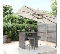 5-delige Tuinbarset met kussens poly rattan grijs3187620