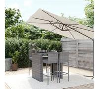 5-delige Tuinbarset met kussens poly rattan grijs3187626