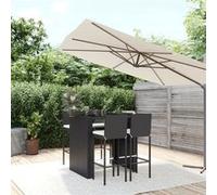 vidaXL 5-delige Tuinbarset met kussens poly rattan zwart3187625 Noir G
