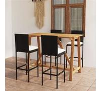 vidaXL 5-delige Tuinbarset met kussens zwart3067958 Noir G