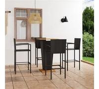 vidaXL 5-delige Tuinbarset zwart3064866 Noir G