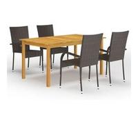 Vidaxl Ensemble De Salle À Manger De Jardin 5 Pcs Marron