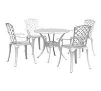 vidaXL 5-delige Tuinset gietaluminium wit3216336 Blanc