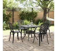 vidaXL 5-delige Tuinset gietaluminium zwart3216350 Noir G