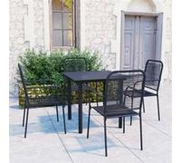 vidaXL 5-delige Tuinset glas en staal zwart3060208 Noir G