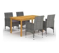 Vidaxl Ensemble De Salle À Manger De Jardin 5 Pcs Gris