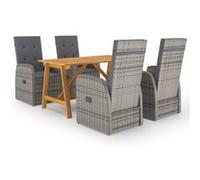 vidaXL 5-delige Tuinset grijs3068765 Gris G