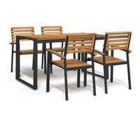 vidaXL 5-delige Tuinset massief acaciahout en metaal3155406 G