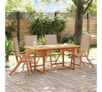 Vidaxl Ensemble À Manger De Jardin 5pcs Bois D'acacia Solide Textilène