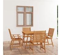 Vidaxl Mobilier De Salle À Manger De Jardin 5 Pcs Bois D'acacia Solide