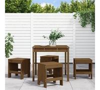 Vidaxl Ensemble À Dîner De Jardin 5 Pcs Marron Miel Bois Pin Massif