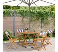 Ensemble à Manger de Jardin Mobilier Terrasse 5 pcs Tissu et Bois Massif vidaXL