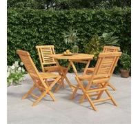 Ensemble à Dîner de Jardin Mobiliers Meubles 5 pcs Bois de Teck Massif vidaXL