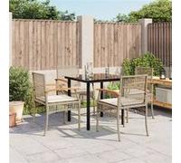 Ensemble à Manger de Jardin avec Coussins Patio Extérieur Résine Tressée vidaXL