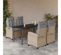 Vidaxl Ensemble À Manger De Jardin Coussins 5 Pcs Mélange Beige Rotin