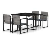 Vidaxl Mobilier À Dîner De Jardin 5pcs Et Coussins Résine Tressée Vris