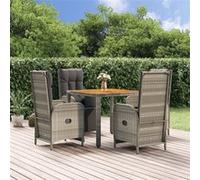 vidaXL 5-delige Tuinset met kussens poly rattan grijs3185045 Gris G