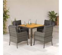 vidaXL 5-delige Tuinset met kussens poly rattan grijs3211873 Gris G