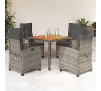 vidaXL 5-delige Tuinset met kussens poly rattan grijs3212672 Gris G